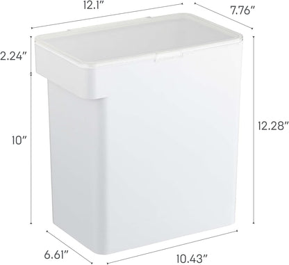 YAMAZAKI Home Tower Airtight Pet Food Storage Container - Cat And Dog Food Holder Bin With Transparent Lid And Handle - Extra Large - Polypropylene - 6.6 Gallons, 25 Liters