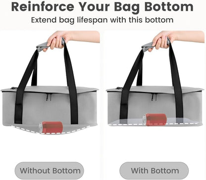 Insulated Resuable Casserole Carrier Bag for Hot or Cold Food, Foldable Portable Prep Carrier, Thermal Food Transport Bag for 9''x13'' & 11''x15'' Baking Pan, Travel Picnic Cake Dessert lunch, Black