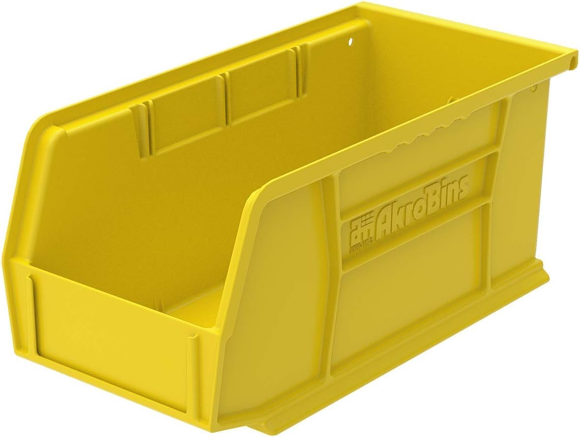 Akro-Mils 30230 AkroBins Plastic Storage Bins, Space-Saving Stackable Bins for Garage, Pantry, Craft Organization, 10.5 "L x 5.5 "W x 5"H, Blue, 12-Pack