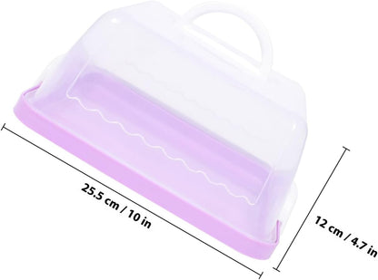 Transparent Square Cake Storage Box Portable Plastic Cake Container Safe and Dustproof Dessert Carrier for Birthday Parties and Kitchen Countertop Use