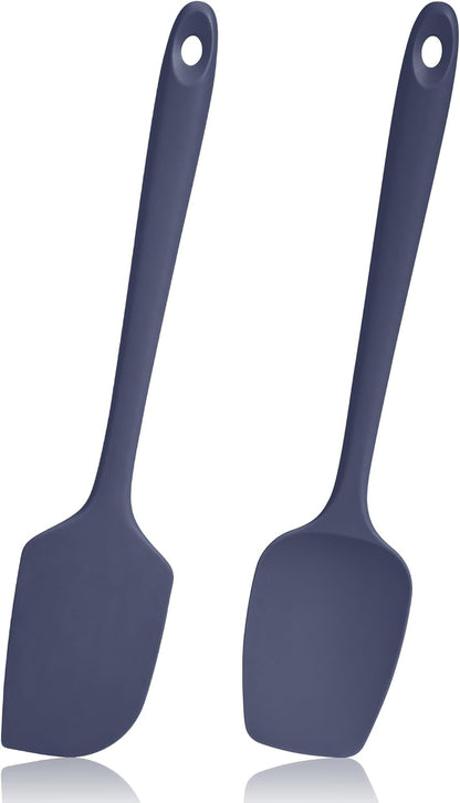 600ºF Heat Resistant Spatula, 11.34 inch High Heat Food Safe Semless Kitchen Silicone Scraper for Cooking Baking Mixing Scraping Stirring Nonstick Cookware Pan Bowl (Aqua Sky)