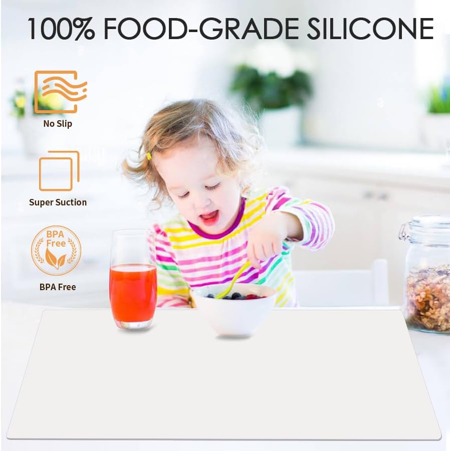 Extra Large Silicone Mats for Kitchen Counter, 27.6'' x 19.7'' Nonskid Silicone Placemats for Kids, Nonstick Purple Silicone Mat for Baking Crafts, Silicone Dab Mat Heat Resistant, 1Pack - Colors A