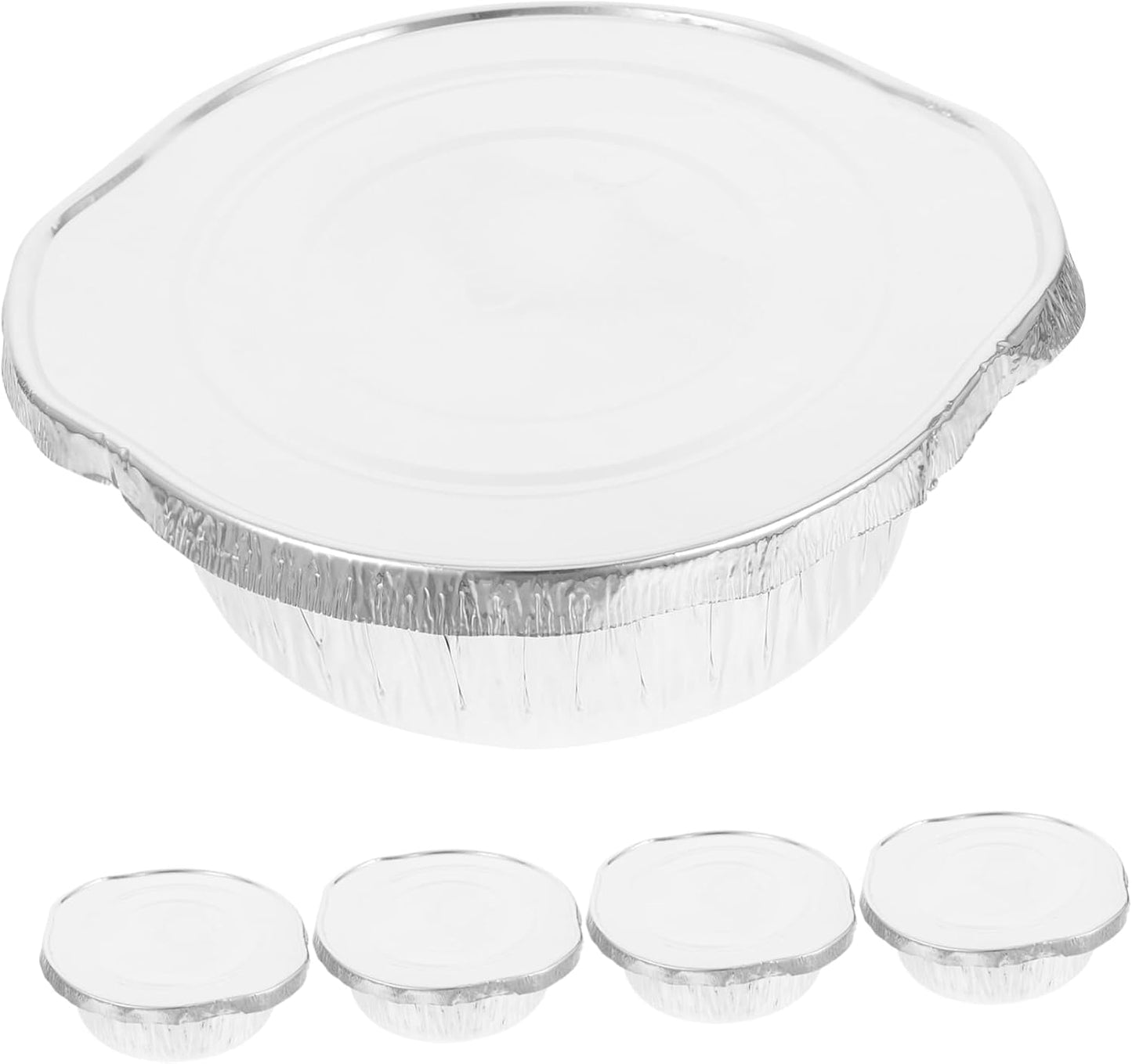 5Pcs Disposable Aluminum Foil Pans with Lids Leakproof Baking Trays for Cooking Roasting and Food Storage for Outdoor Picnics and Meal Prep