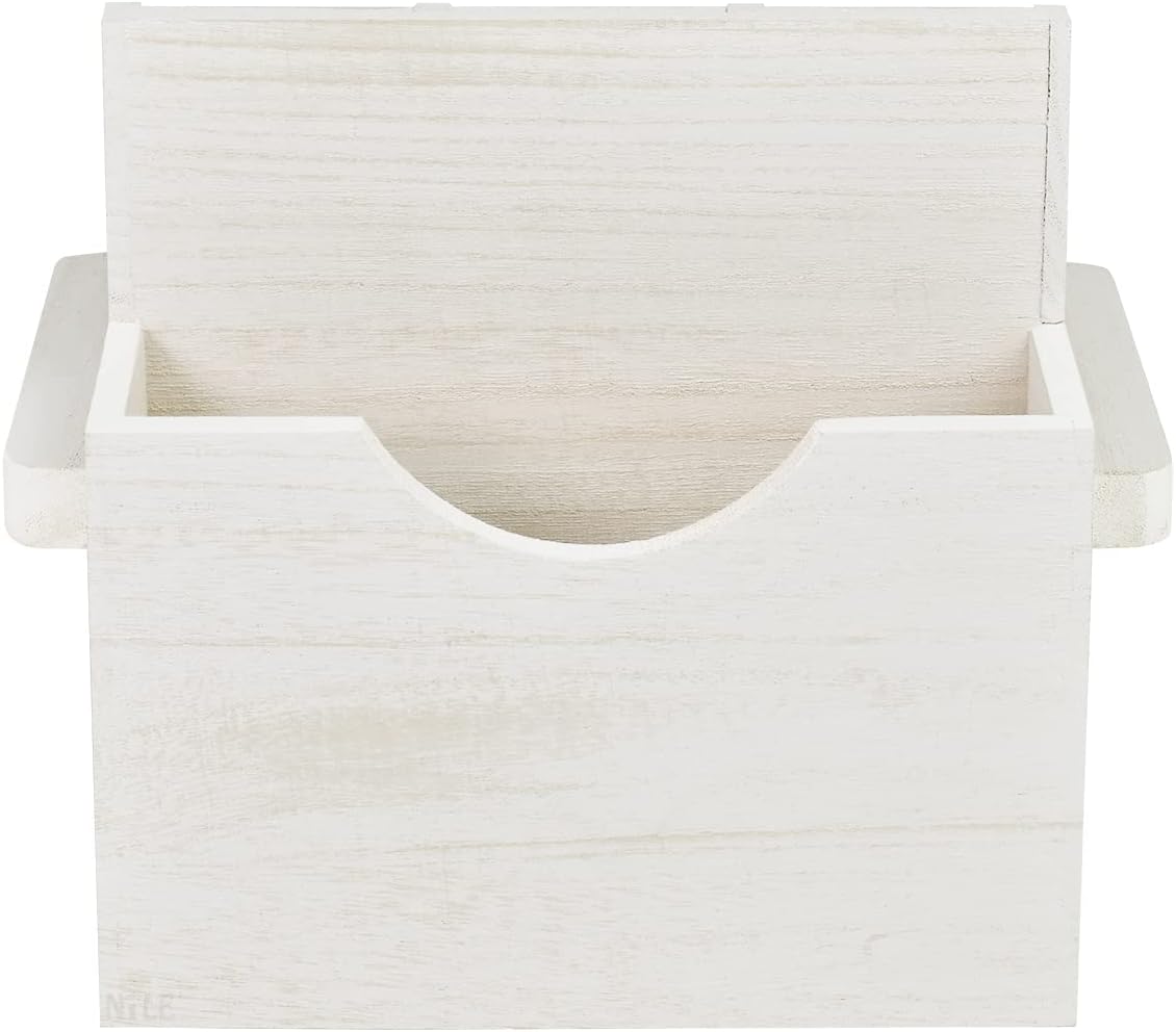 Ikee Design Wooden Utensil Caddy with Handles, Silverware Caddy, Silverware Holder for Countertop,Party,Camping and Kitchen, Silverware Organizer, Picnic Cutlery Holders, White Color