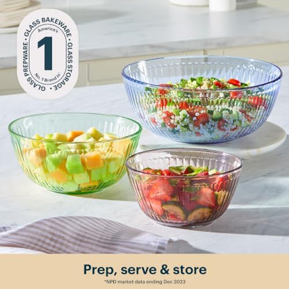 Pyrex Colors Tinted (Full Set) Sculpted Tinted Glass Mixing Bowls