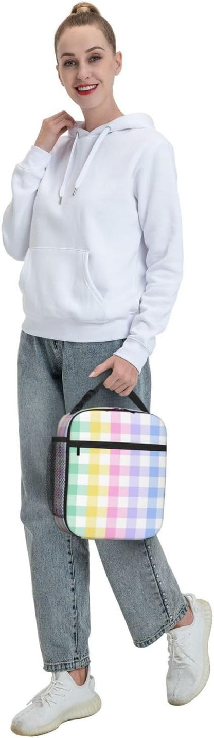 70s Retro Mushroom Floral Insulated Lunch Bag Reusable Cooler Lunch Box Portable Leakproof Thermal Container Tote Bags for Girls Boys School Travel
