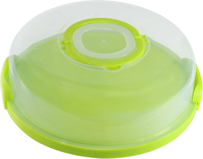 12inch Portable Pie Carrier with Lid and Cupcake Muffin Tart Cookie Keeper Food, for Wedding Party Baby Shower Party Christmas (Green)
