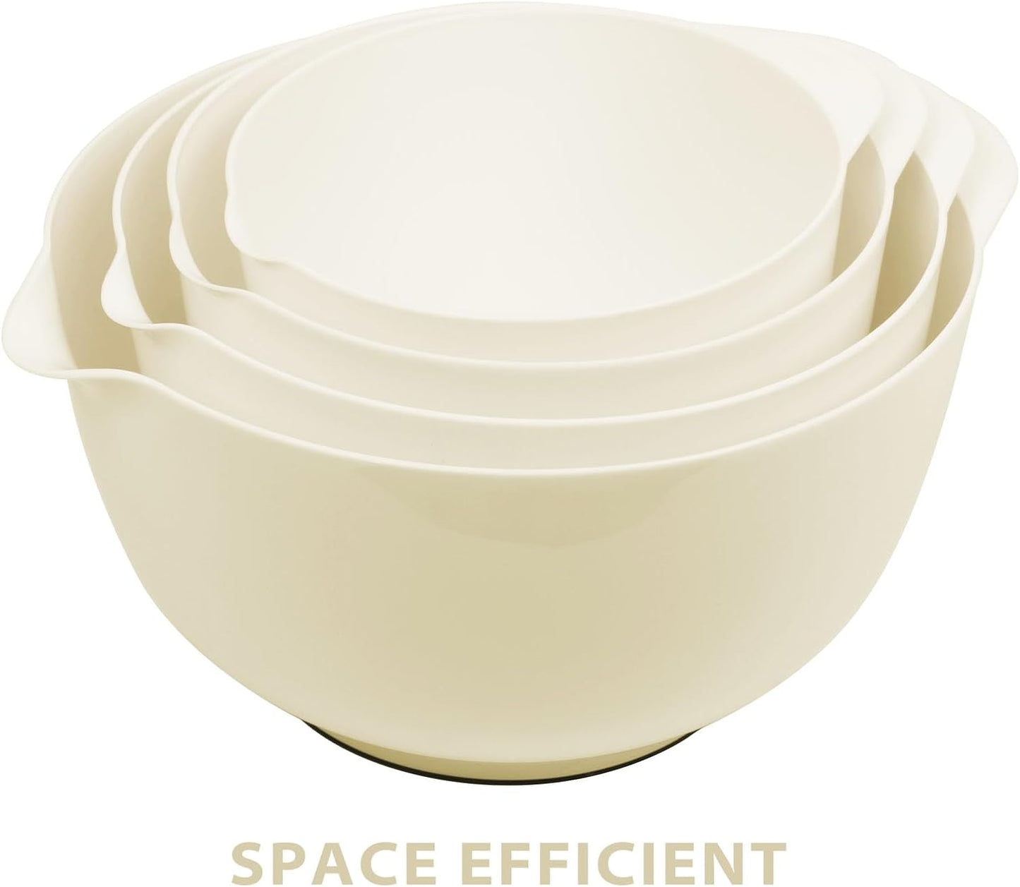 BoxedHome 4.5 Quart Large Plastic Mixing Bowls, Microwave Safe Mixing Bowl Set with Pour Spout, Nesting Bowls for Space Saving Storage(Violet Blue)