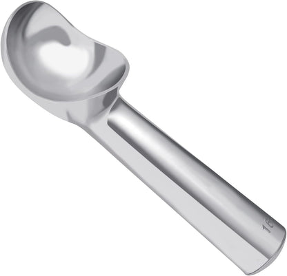 Pimoys Ice Cream Scoop, 7 Inch Aluminum, Nonstick, Bright Silver
