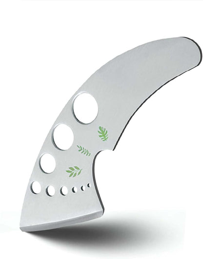 Herb Stripper Tool with 9 Sizing Holes Food-Grade Stainless Steel Leaf Remover for Cooking, Compact Kitchen Gadget with Blade & Safety Cover for collards parsley cilantro goji