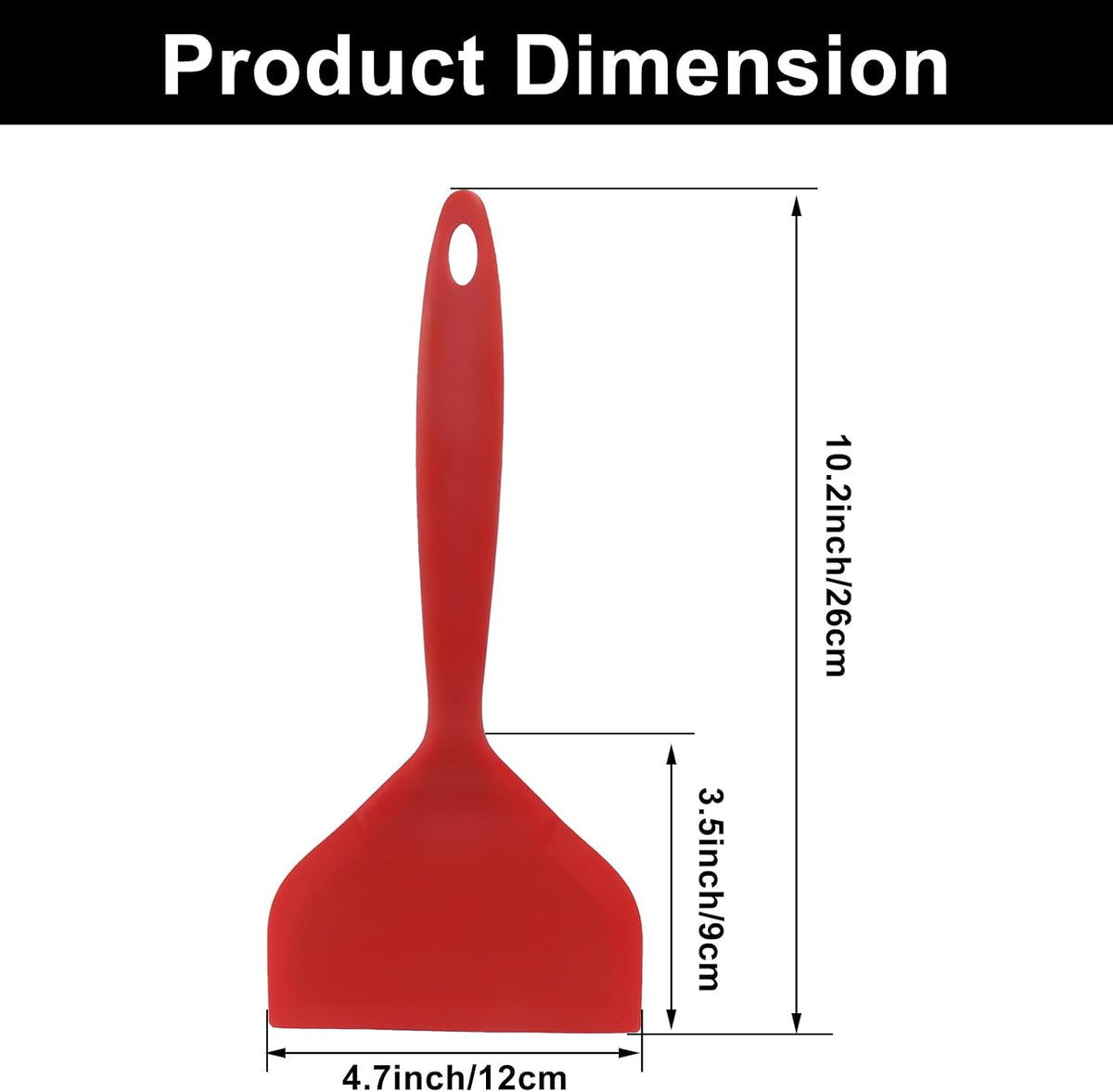 BokWin 2 Pack Wide Silica Gel Pancakes Spatula Turner, Red