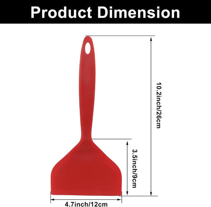 BokWin 2 Pack Wide Silica Gel Pancakes Spatula Turner, Red