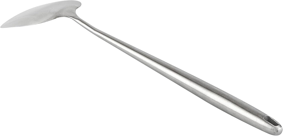 Restaurantware Stainless Steel Wok Spatula 17 Inch Long Handle Cooking Utensil, Heat-Resistant, Dishwasher-Friendly Wok Accessory, Silver Kitchen Tool for Stir-Fry