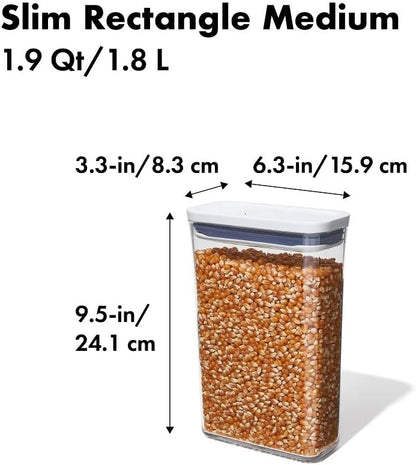 OXO Good Grips POP Container – Airtight 1.7 Qt for Coffee and More Food Storage, Rectangle, Clear