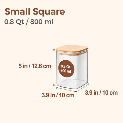 ComSaf 2Pcs Large Glass Storage Containers with Lids 4Qt, 1 Gallon Wide Mouth Flour Sugar Storage Containers, Large Capacity and Sealed for Rice, Cereal, Oat, Easy Clean and Scoop, Pantry Organization