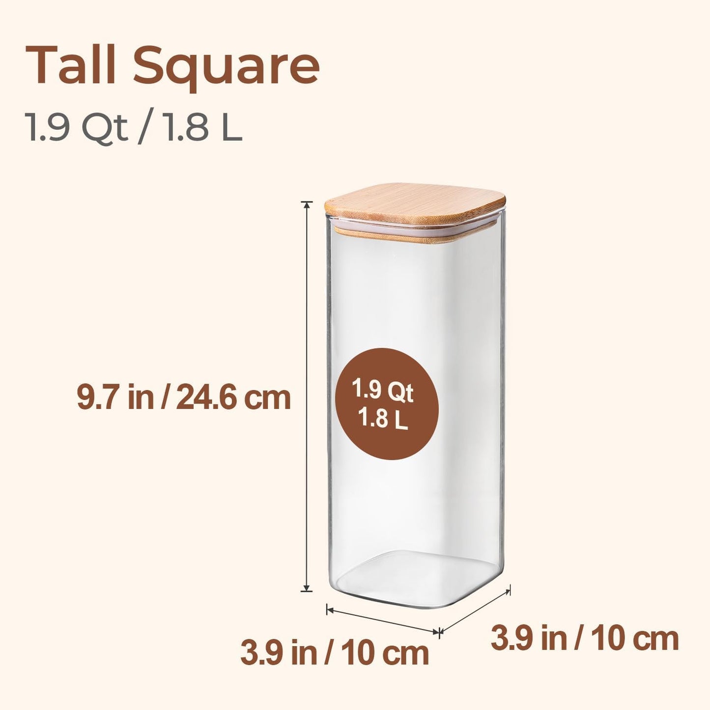 ComSaf 2Pcs Large Glass Storage Containers with Lids 4Qt, 1 Gallon Wide Mouth Flour Sugar Storage Containers, Large Capacity and Sealed for Rice, Cereal, Oat, Easy Clean and Scoop, Pantry Organization