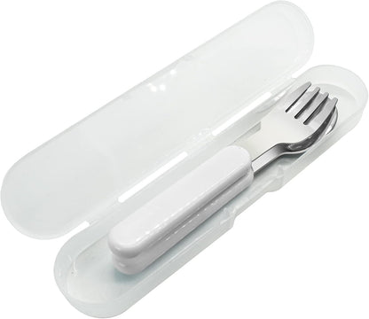 VANRA 2-Piece Children Fork And Spoon Set 18/10 Stainless Steel Child Flatware Set Kids Utensils Set with Case for Lunch Box