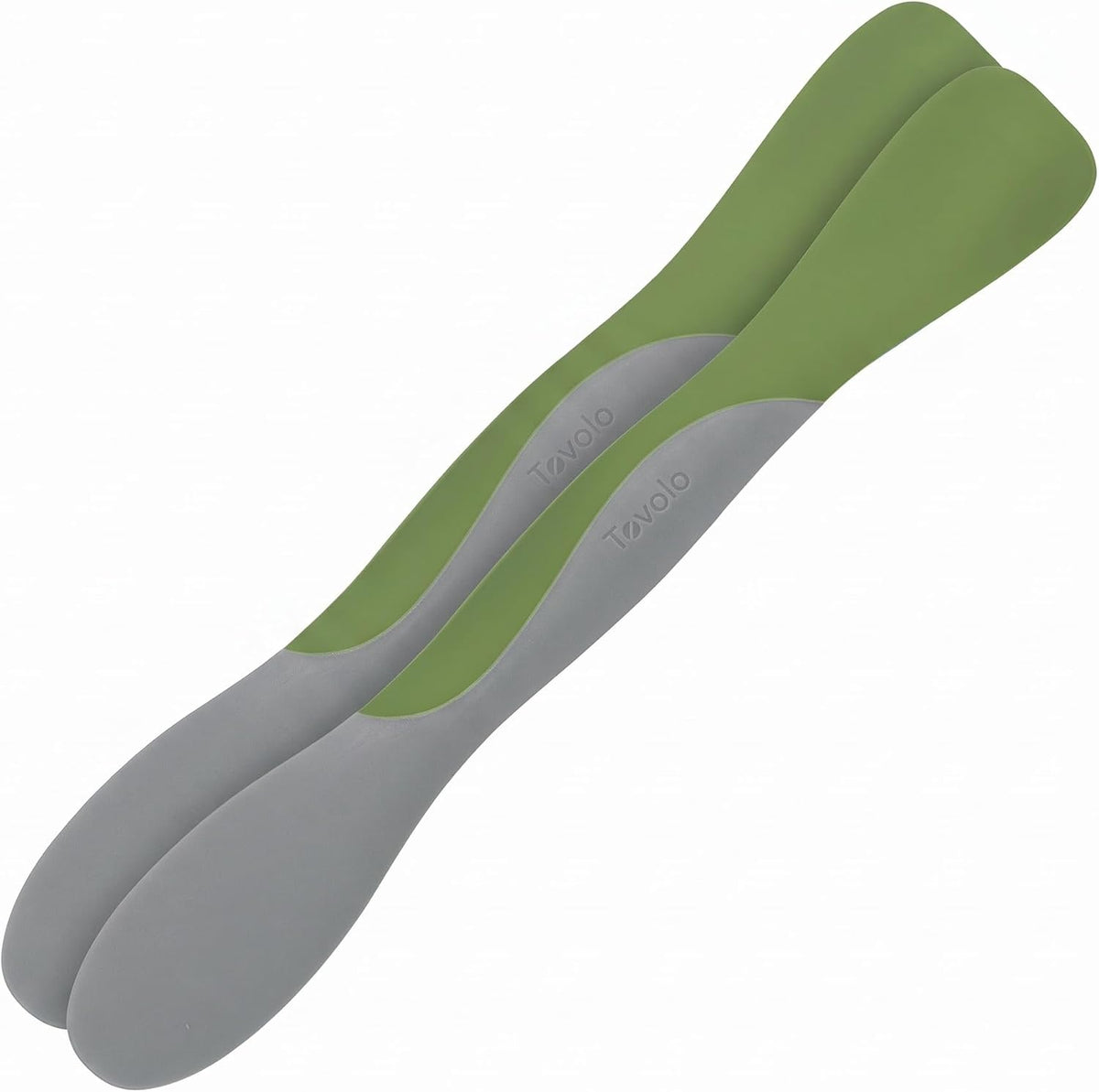 Tovolo Scoop and Spread Large Dual End Silicone Sandwich Spreader Tool with Nylon Handle, BPA Free Dishwasher Safe Silicone and Nylon Tool for Spreading and Scooping, Cayenne Red and Oyster Gray