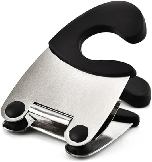 Pot Clip Spoon Rest Stainless Steel Black Heat Resistant Kitchen Tool