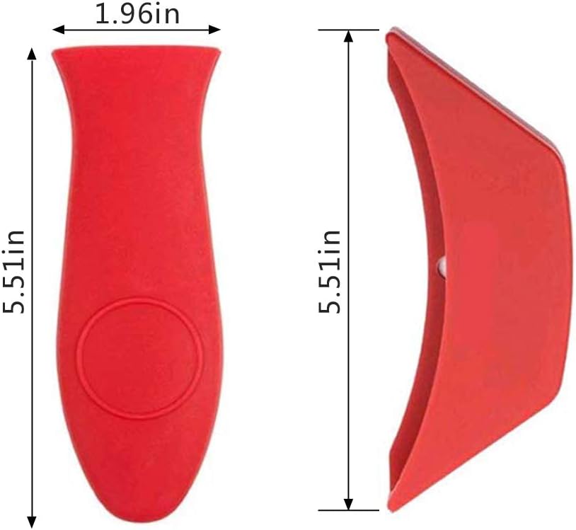 Silicone Hot Handle Cover, Assist Pan Holder for Cast Iron Skillets and Traditional Pots - Red