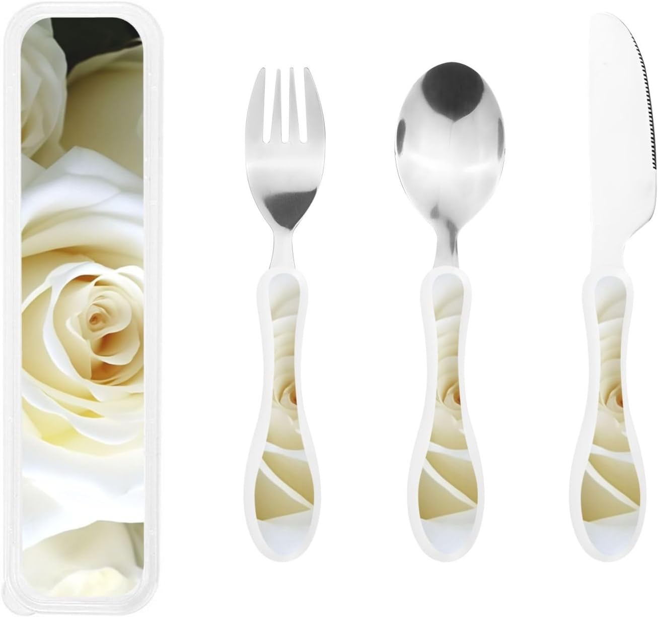 3-Piece Kids Silverware Set With Storage Case, Stainless Steel Reusable Children Safe Knife Spoon Fork Set Ocean Sea Animal Shark Children Flatware Set For Kids Lunch Box