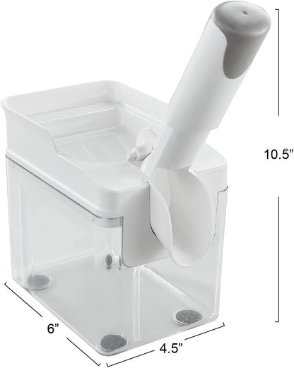 Leifheit Cherry Stoner Remover – Stainless Steel Plunger Pits 25 Lbs/Hour, Easy-Clean Container, Dishwasher Safe, Ideal for Pies, Canning, Snacking, German Design, Replacement Parts – White