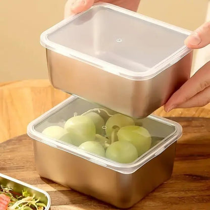 6pcs Stainless Steel Stacking Food Containers with Lids, Reusable Snack & Prep Containers for Office, sp-00018