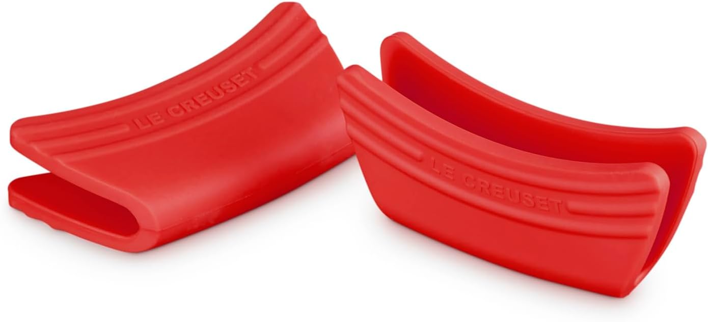 Le Creuset Silicone Set of 2 Handle Grips, 5" x 2 1/2" each, Black