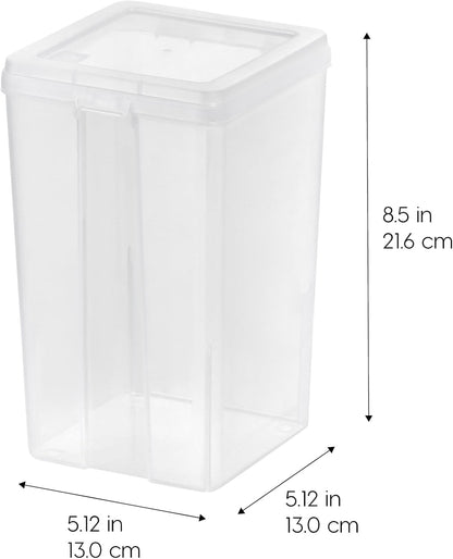 IRIS USA Vertical Storage Bins with Lids |Made in USA| Flip Top Containers for Organizing Pantry, Office, Craft, and Study Supplies - Small (10-Pack)