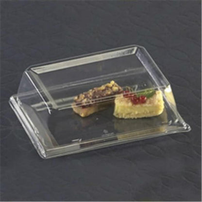 Zappy 10 13" x 8.5" Rectangle Serving Trays with Lids - Plastic Containers with Lids - White Rectangular Trays