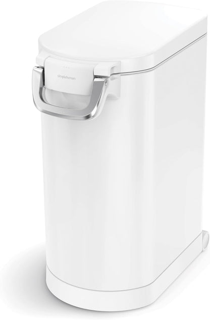simplehuman 25 Liter, 27 lb / 12.2 kg Medium Pet Food Storage Container for Dog Food, Cat Food, and Bird Feed, Alloy Steel, Matte Black