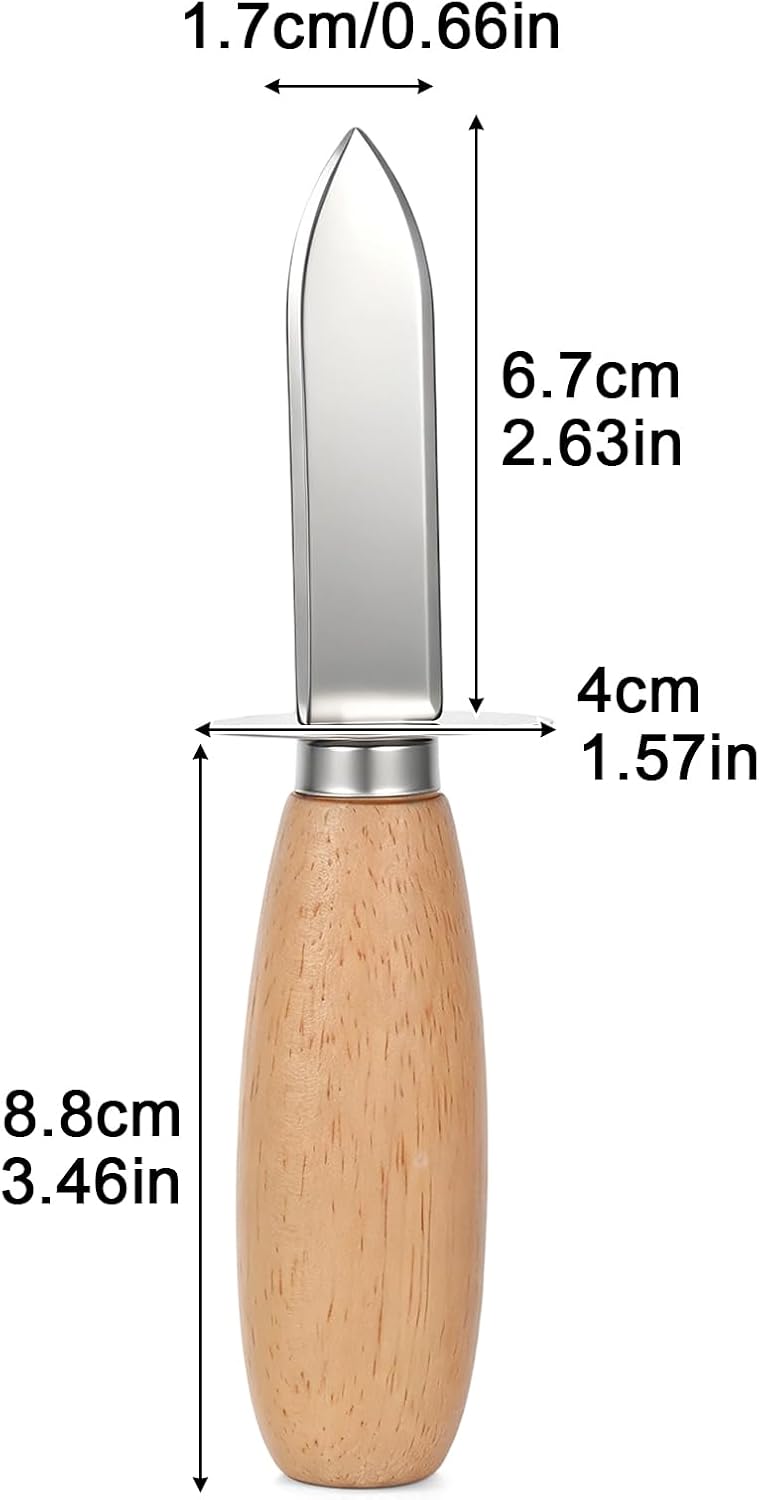 Oyster Shucking Knife Set of 6 with 6 Pairs Cut-Resistant Gloves, Professional Oyster Shucker Set for Clams, Mussels & Shellfish, Stainless Steel Oyster Knife Shucker Set for Home Kitchen, BBQ