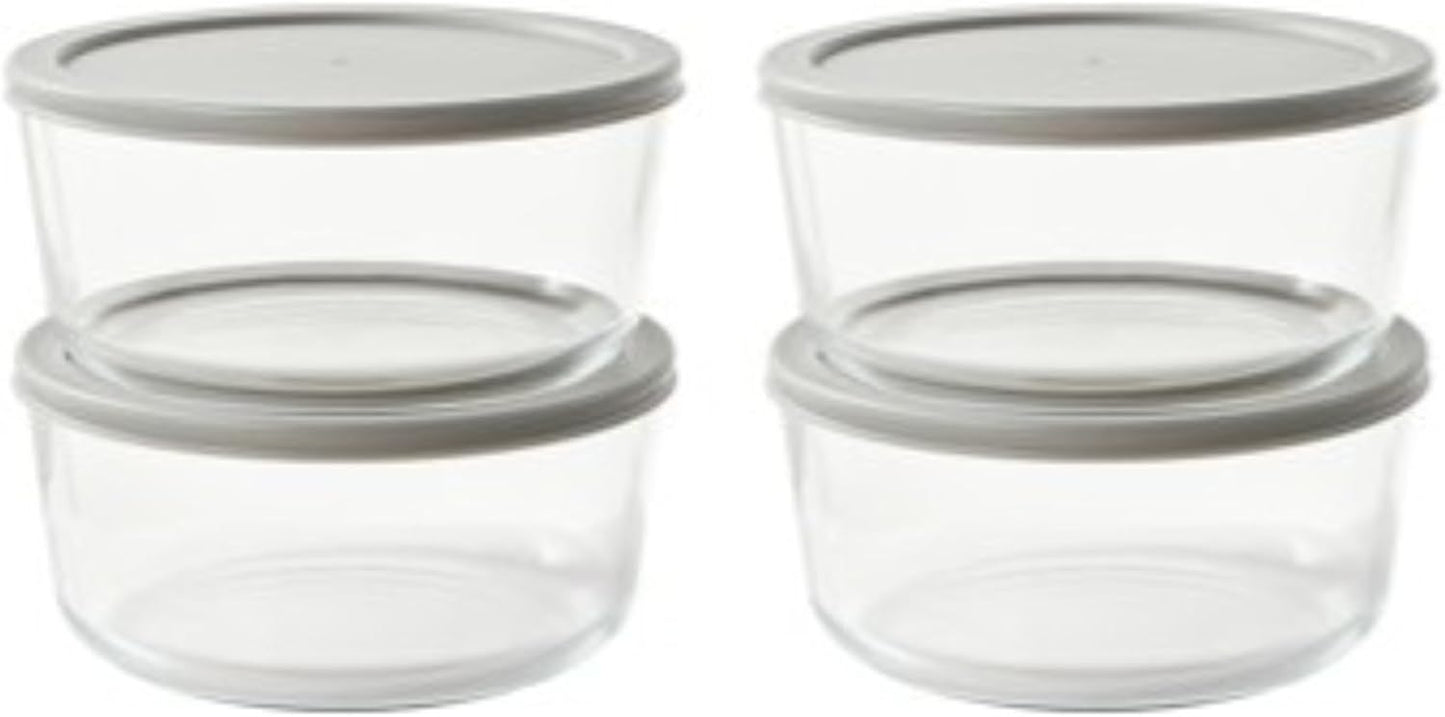 6-Piece Glass Food Storage Containers Set (3 Containers + 3 BPA-Free Lids) | 2-Cup, Leakproof | Microwave, Freezer, Oven & Dishwasher Safe | Ideal for Meal Prep & Pantry Organization, Pistachio