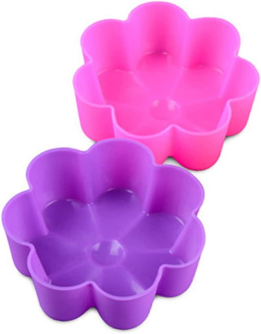 Reusable Silicone Baking Cups 6-Pack -Shaped Muffin Liners Non-Stick Mold for Cupcakes Pudding Jelly Oven Microwave Safe 2.63X2.63X0.98In