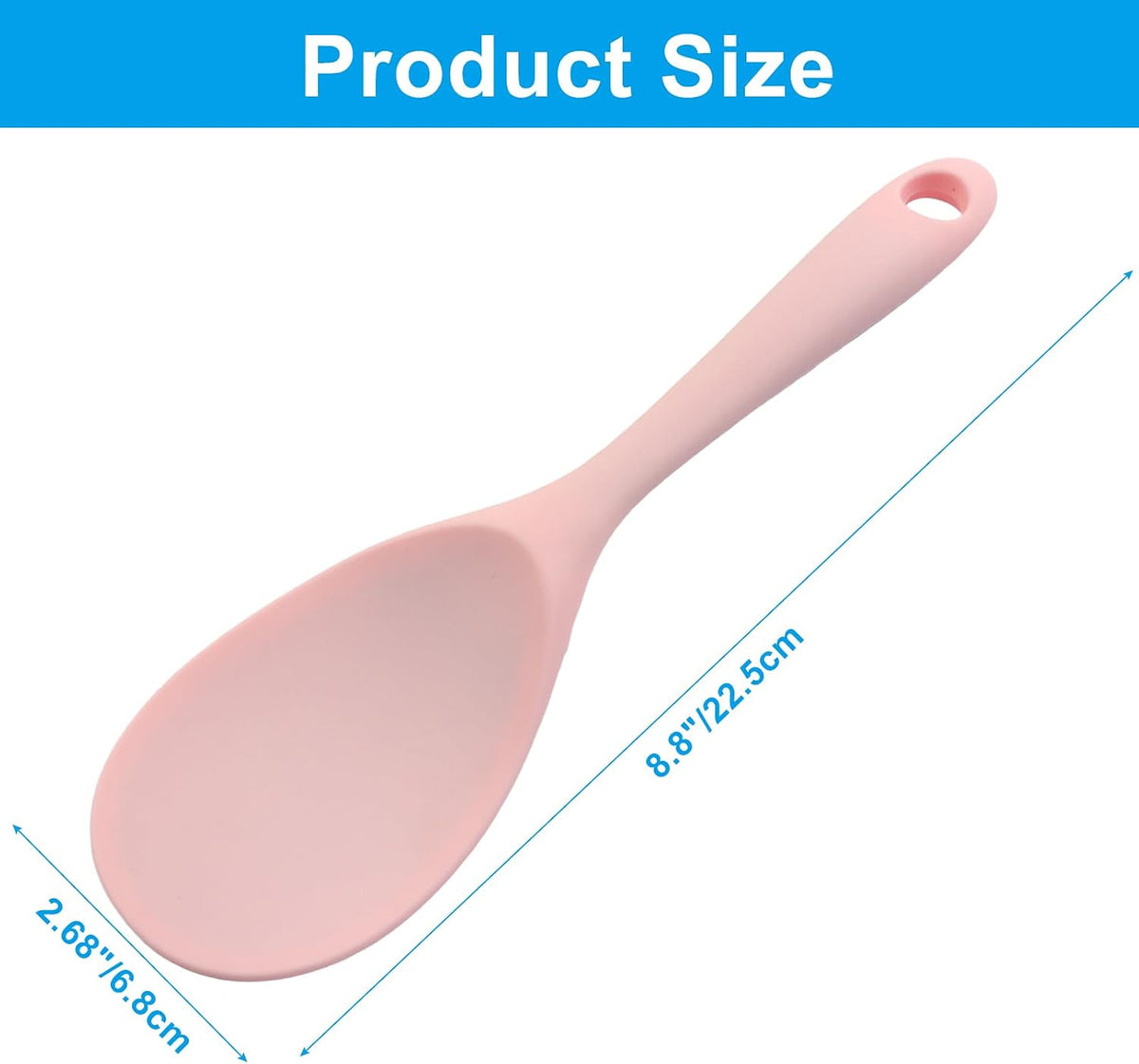 Silicone Rice Spoon Rice Paddle, White, 2 Pcs