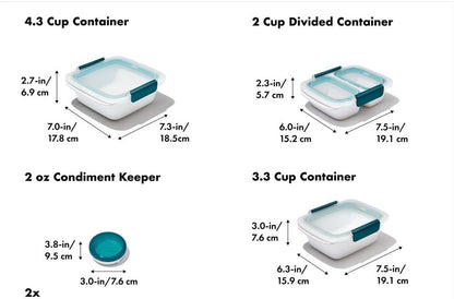 OXO Good Grips Prep and Go Container Set - 10pc - Ocean Blue