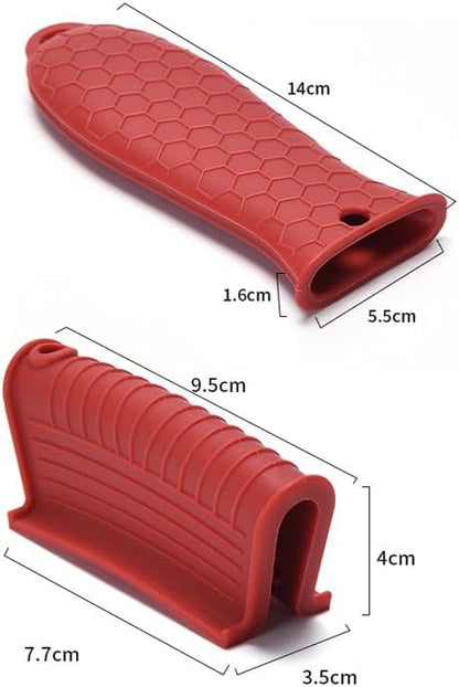 4 Pack Silicone Cast Iron Skillet Handle Covers, Black