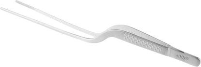 Mercer Culinary 18-8 Stainless Steel Chef Plating Tongs, Offset Tip, 6-1/2 Inch