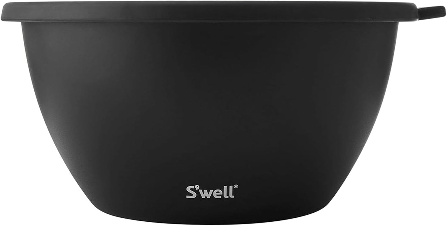 S'well Stainless Steel Salad Bowl Kit 64oz, Peacock Blue, Comes with 2oz Mini Canister and Removable Tray for Organization, Leakproof, Easy to Clean, Dishwasher Safe