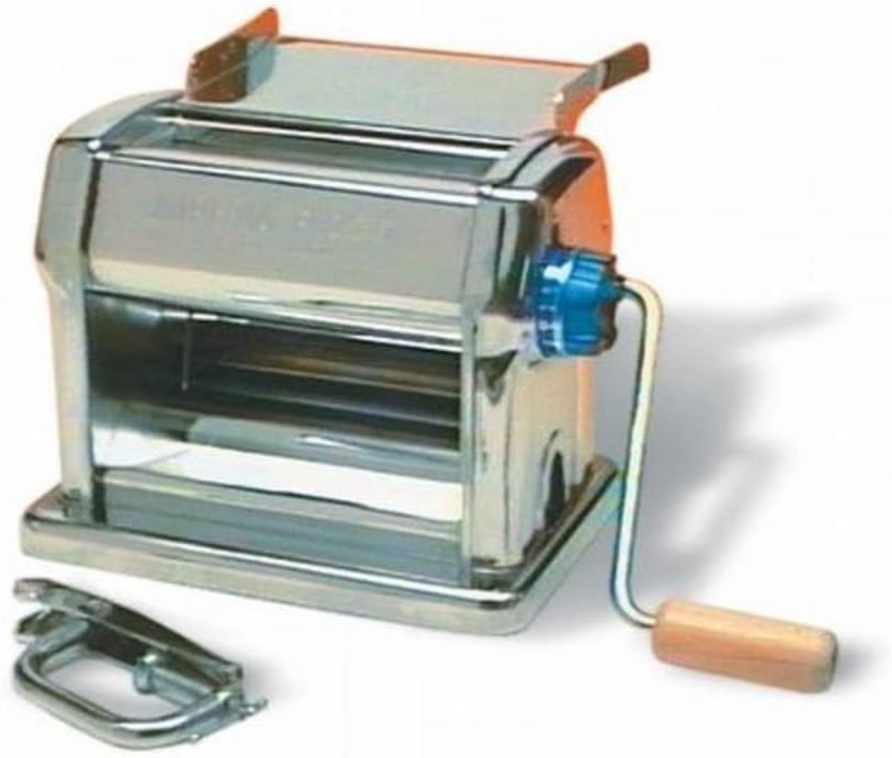 Pasta Maker Machine by Imperia - Professional Grade Restaurant Manual Pasta Roller w Handle, Clamp and Tray Attachment, Made in Italy, Durable Construction, Make Homemade Italian Noodles, Cooking Gift