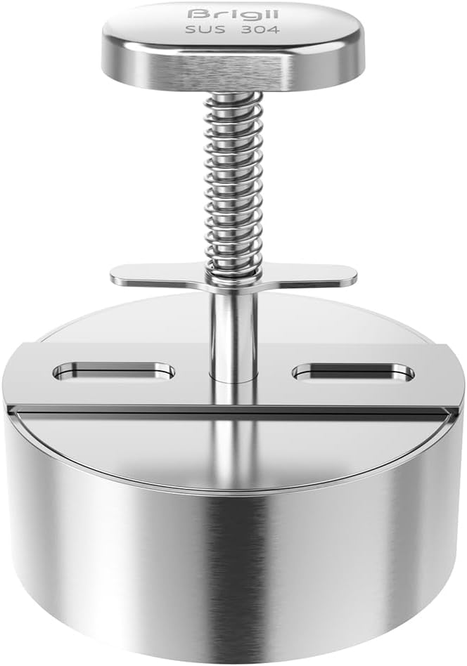Brigii 304 Stainless Steel Burger Press, 4.5" Hamburger Press Patty Maker