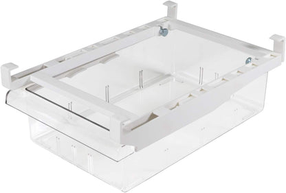 YekouMax Fridge Drawer Organizer, Refrigerator Organizer Bins, Pull Out with Handle, Shelf Holder Storage Box, Clear Container for Food, Drinks, Fit for Fridge Shelf Under 0.6" (1 Pack Medium)