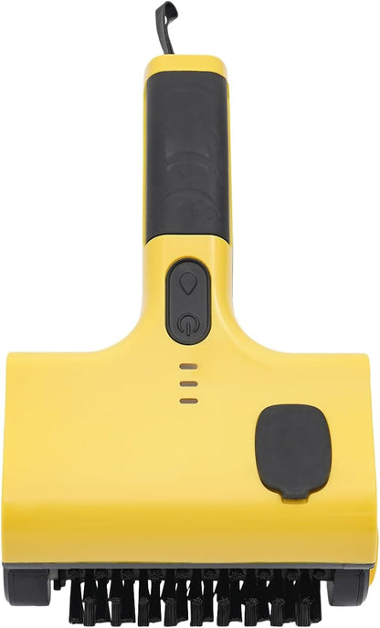 DYRABREST Cordless Electric Grill Cleaning Brush, Rechargeable Power Scrubber with 2 Brush Heads Water Spray for BBQ Grates, Bathtub, Kitchen, Stove (Yellow Black)