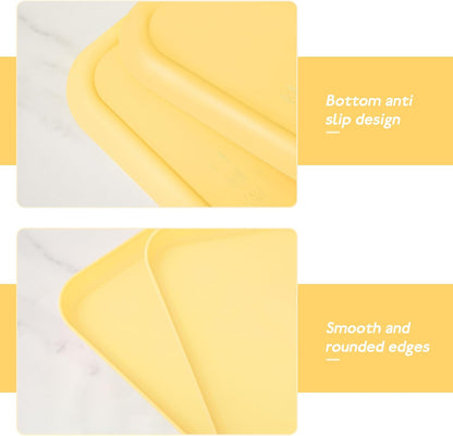 4 Pack Multicolo Plastic Serving Trays for Party Serving Food - Rectangular, 8.66 by 12 in, Heavy Duty Dessert Trays for Food Erving Platters for Party Tray Decor Veggie,Snack