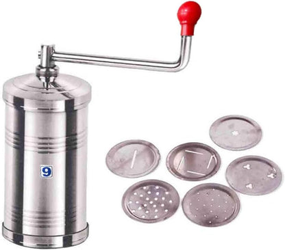 Stainless Steel Sev Maker and Sancha, Manual Pasta Maker, Silver Color