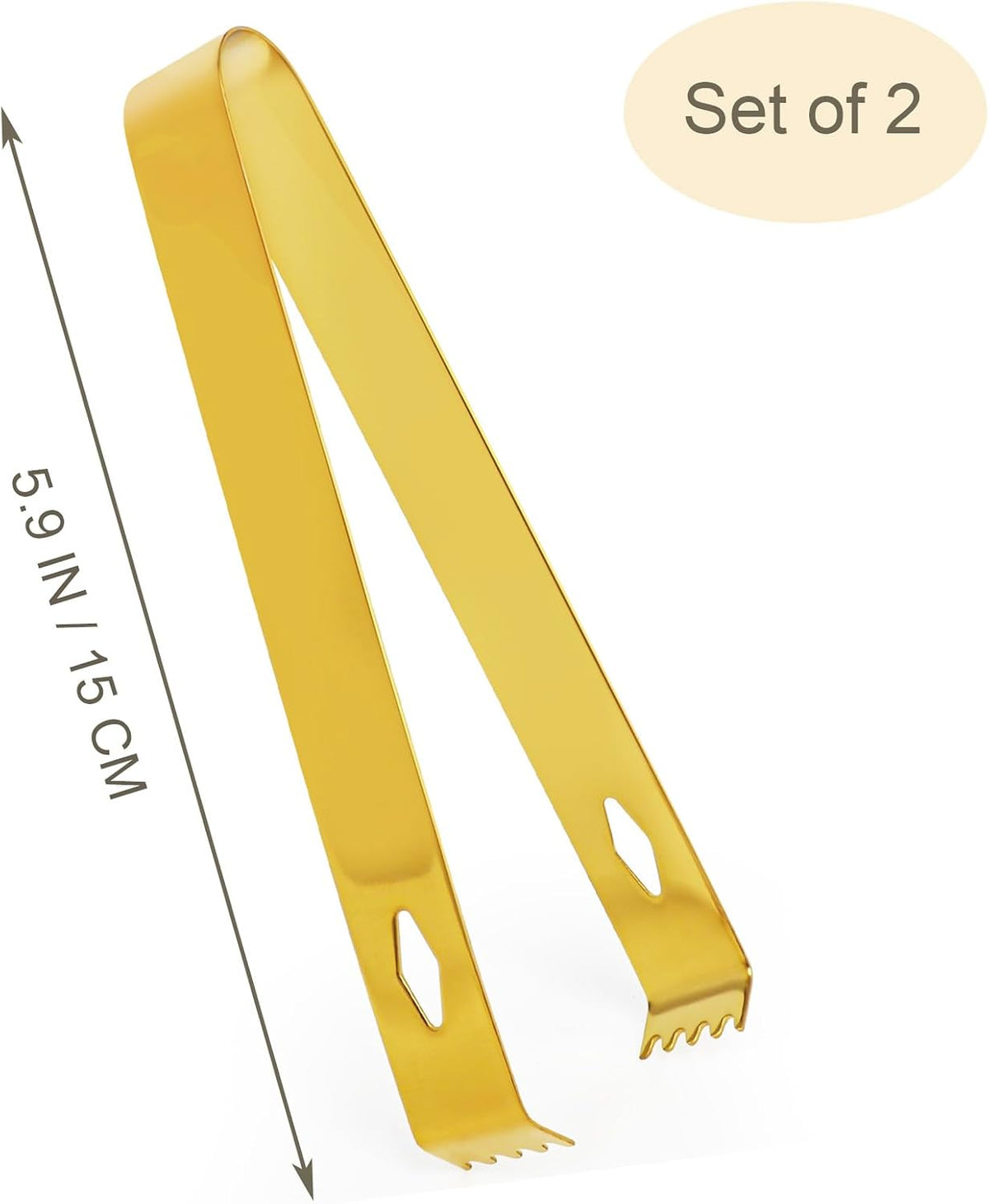 2 Pack Ice Tongs 5.9 Inch Small Serving Tongs Food-Grade Small Tongs for Appetizers Stainless Steel Sugar Tongs Ice Tongs for Ice Bucket Party Coffee Bar, Silver