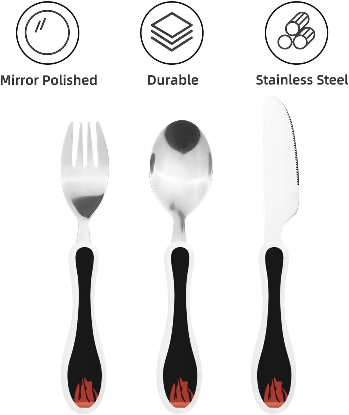 3-Piece Kids Silverware Set With Storage Case, Stainless Steel Reusable Children Safe Knife Spoon Fork Set Samurai Children Flatware Set For Kids Lunch Box
