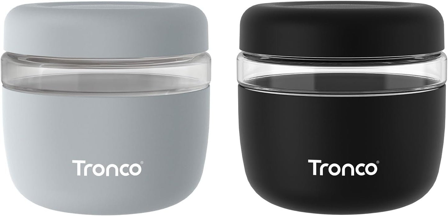Tronco 24 oz Glass Food Storage Containers with Lids, Airtight, Leak & Spill Proof Glass Lunch Bowls for Meal Prep, Salad, Yogurt, Soup & Stew, Microwave & Dishwasher Safe, BPA-Free, Set of 1