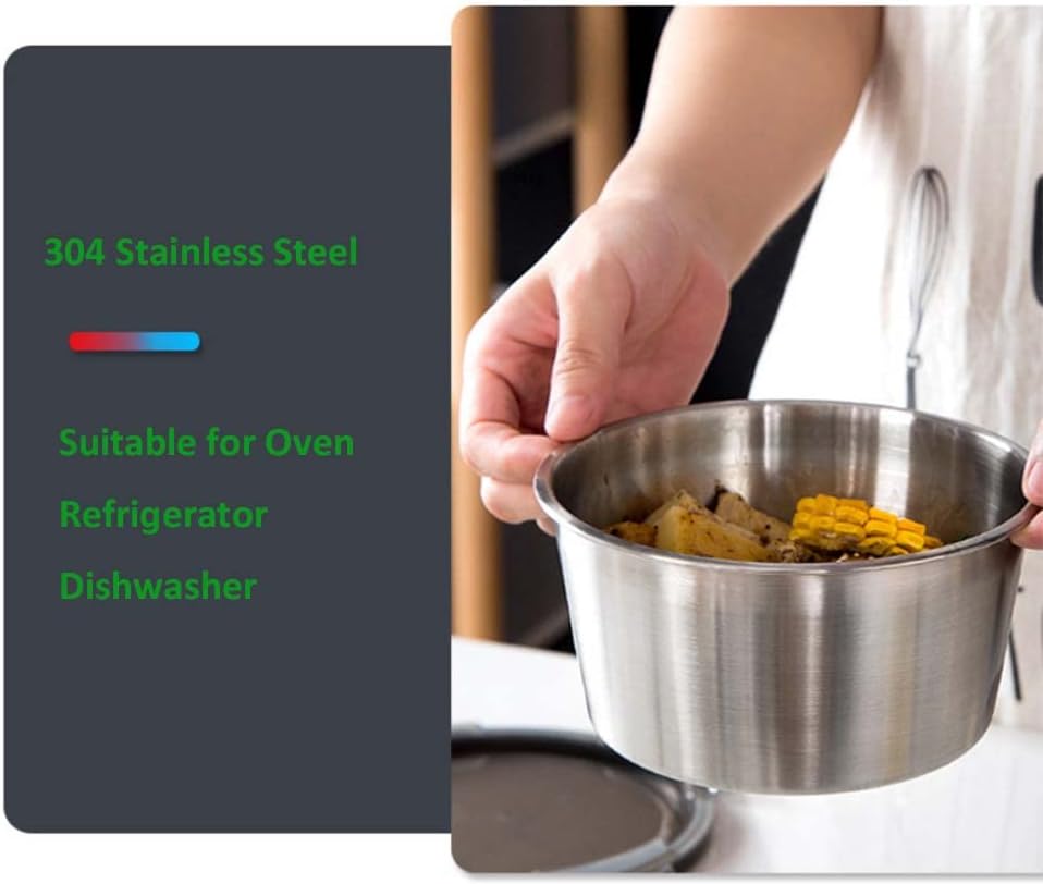 Stainless Steel Food Containers with Lids, Set of 5 Meal Prep Container Reusable Metal Food Storage Bento Lunch Box for Kitchen Picnic, BPA Free,67oz,118oz)