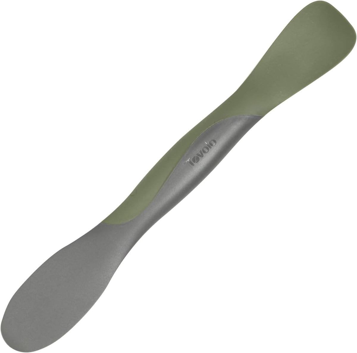 Tovolo Scoop and Spread Large Dual End Silicone Sandwich Spreader Tool with Nylon Handle, BPA Free Dishwasher Safe Silicone and Nylon Tool for Spreading and Scooping, Cayenne Red and Oyster Gray